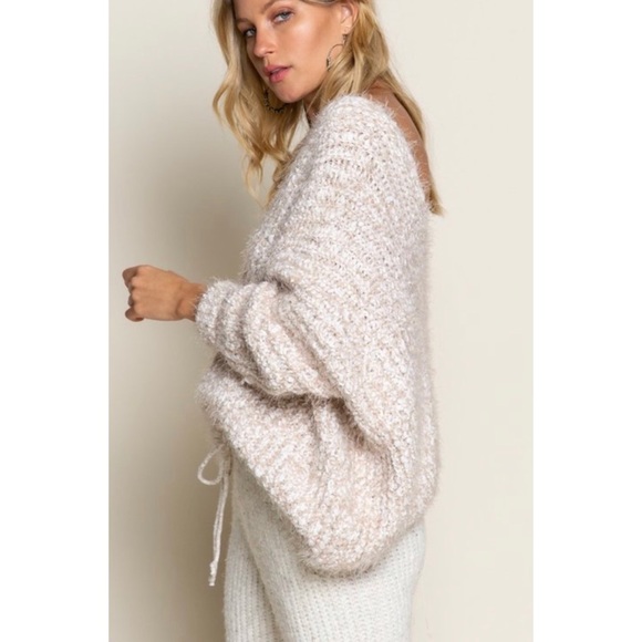 SOLD OUT Oversized Beige Softest Eyelash Pullover Sweater - Picture 5 of 6